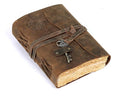 cuero Compass Vintage Leather Journal Antique Handmade Leather Bound Journal with Deckle Edge Paper Diary Leather Sketchbook Drawing Journal Notebook Great Gift Men & Women (Vintage Brown, 4X6 Inch)