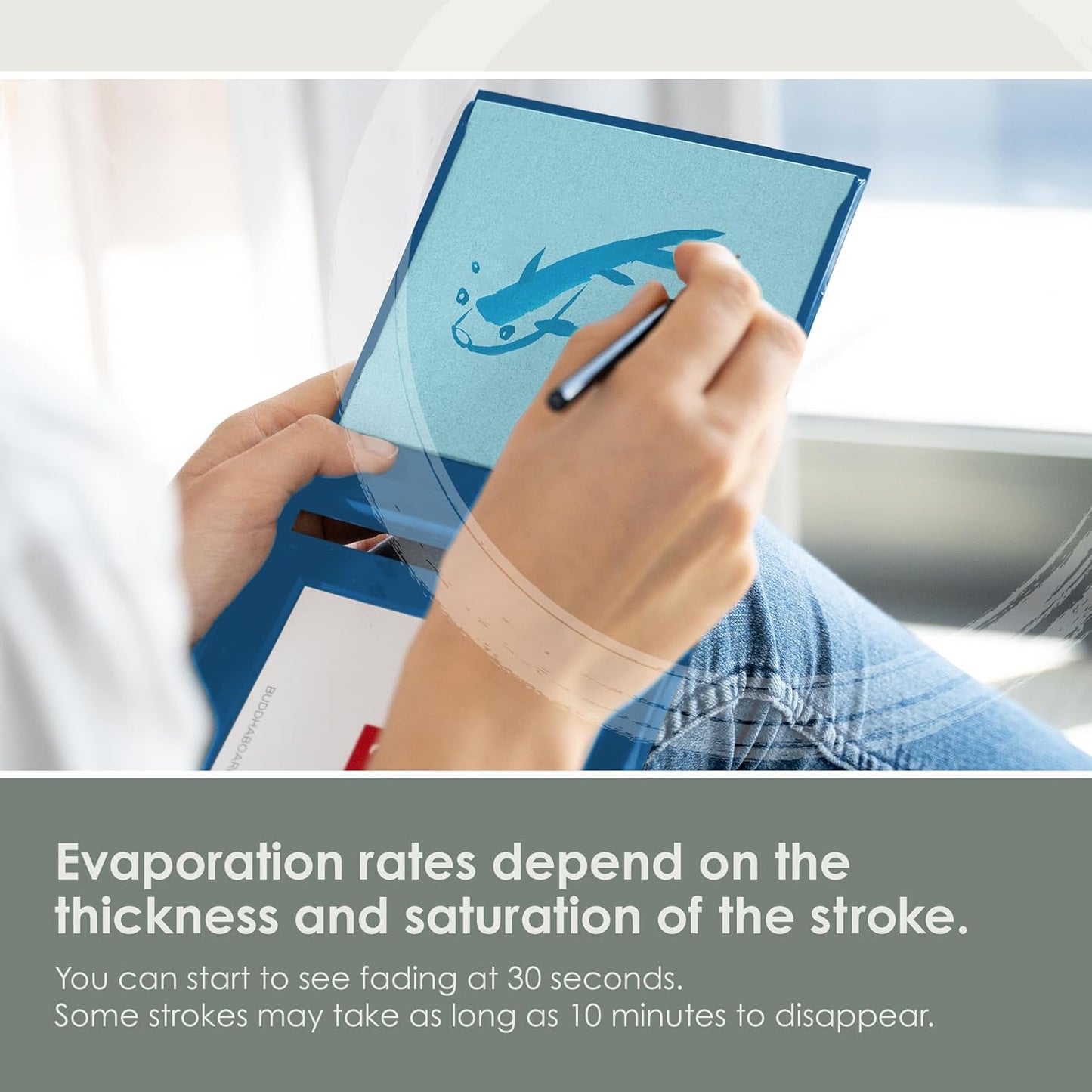 Mini Buddha Board Art Set: Water Drawing Writing Board w/ Mini Water Brush for Mindfulness & Meditation – Zen Based Drawing Board - Painting & Art Supplies – Ideal Relaxation Gifts (5” x 5”,Aqua)