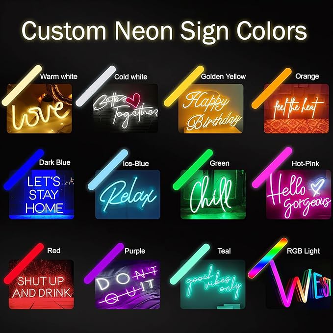 Custom Neon Signs for Wall Decor, Personalized Your Own Neon Name Sign Customizable for Bedroom Wedding Birthday Party Decorations Custom Neon Sign