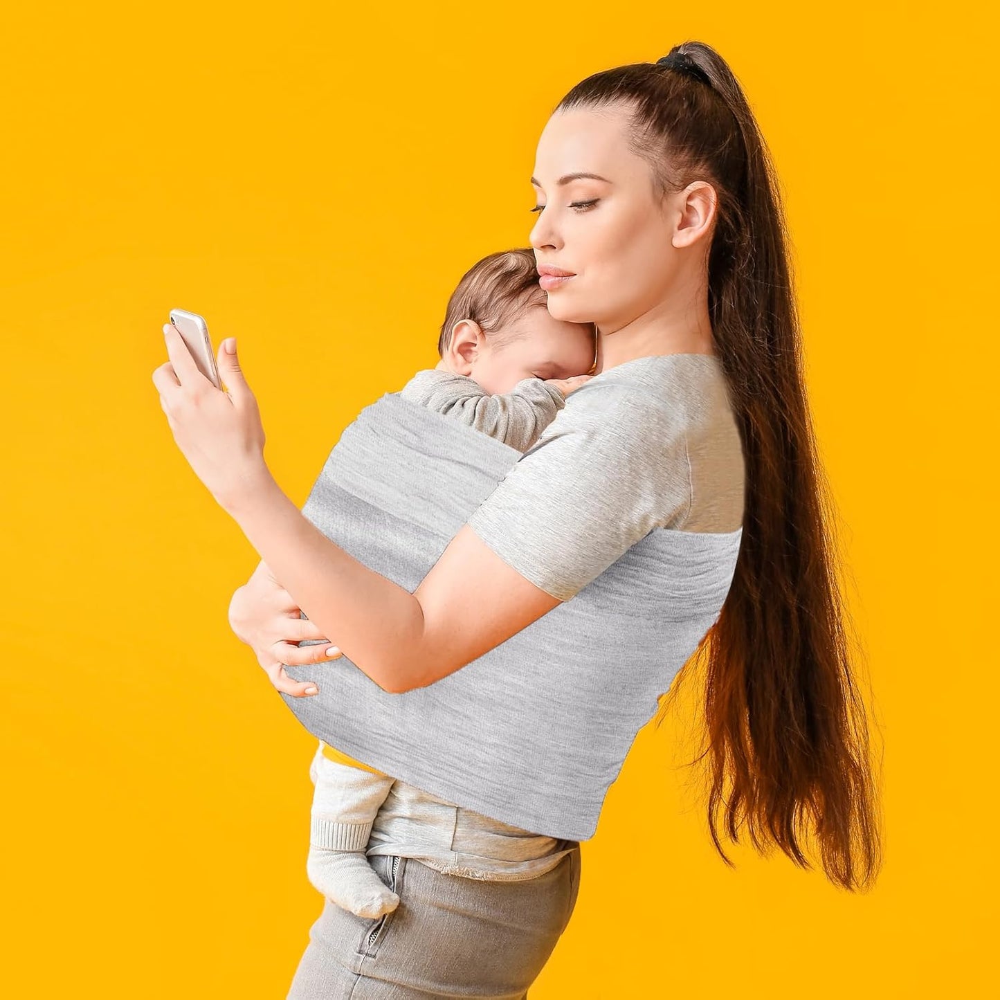 TKKOK Baby Wrap Carrier, Unisex Baby Carrier, Lightweight & Ultra Soft, Easy to Wear Baby Wrap, Perfect for Newborn Toddlers