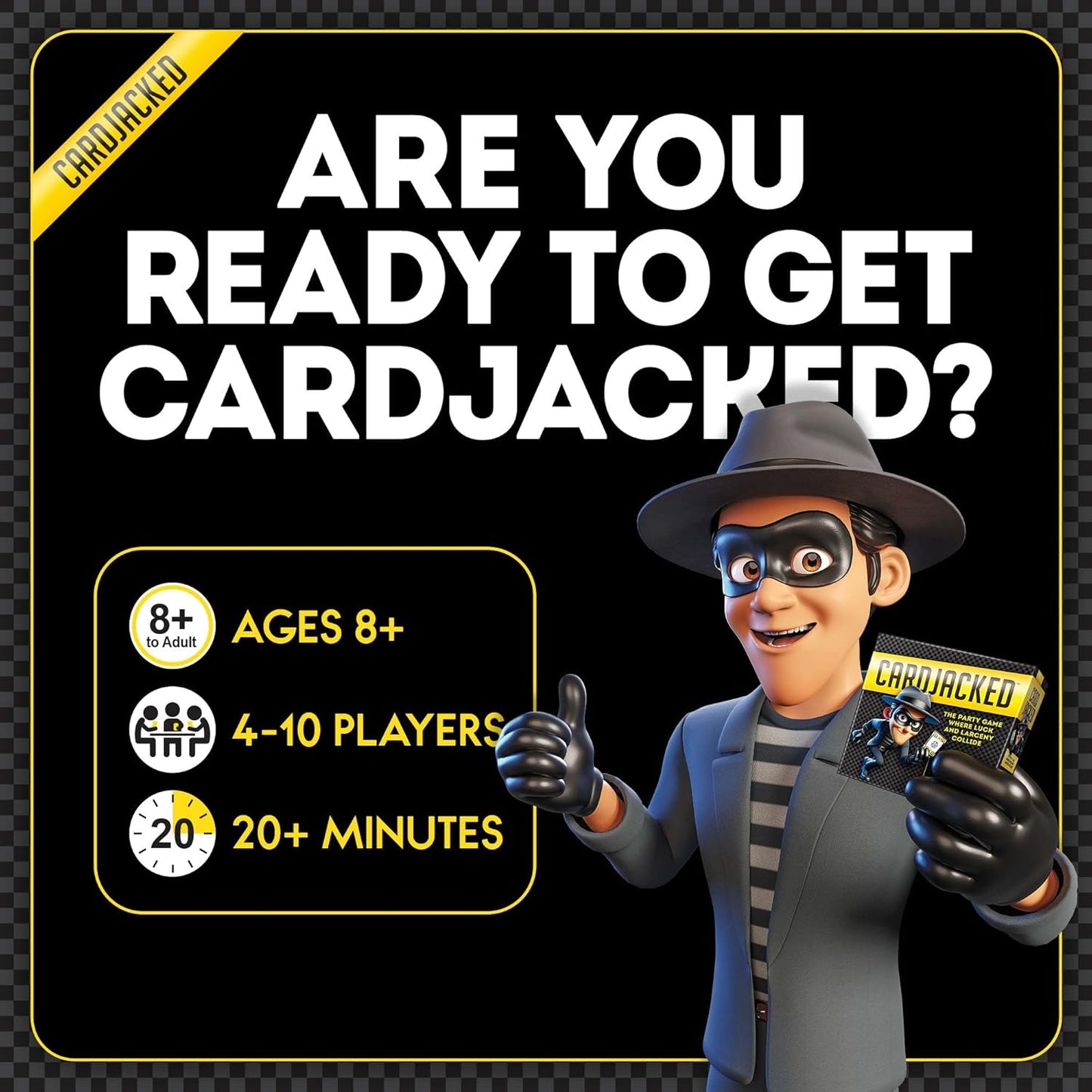 CARDJACKED Party Game – 4-10 Players, Ages 8+, 20+ Minutes – Family-Friendly Strategy for Kids, Teens & Adults for Game Night