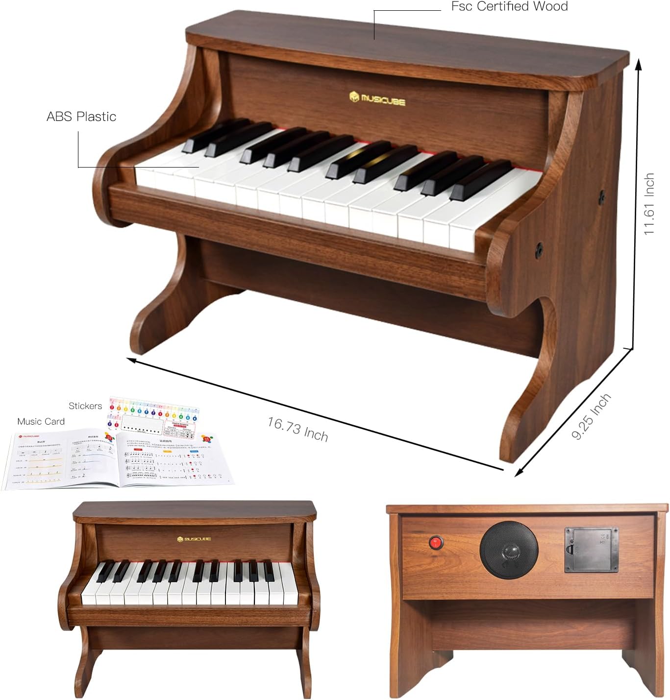 MUSICUBE Kids Piano Keyboard 25 Keys Digital Piano for 3-7 Years Old Beginner Girls Boys First Mini Piano Toys Educational Musical Instrument Gift Choice (Range: C4-C6)