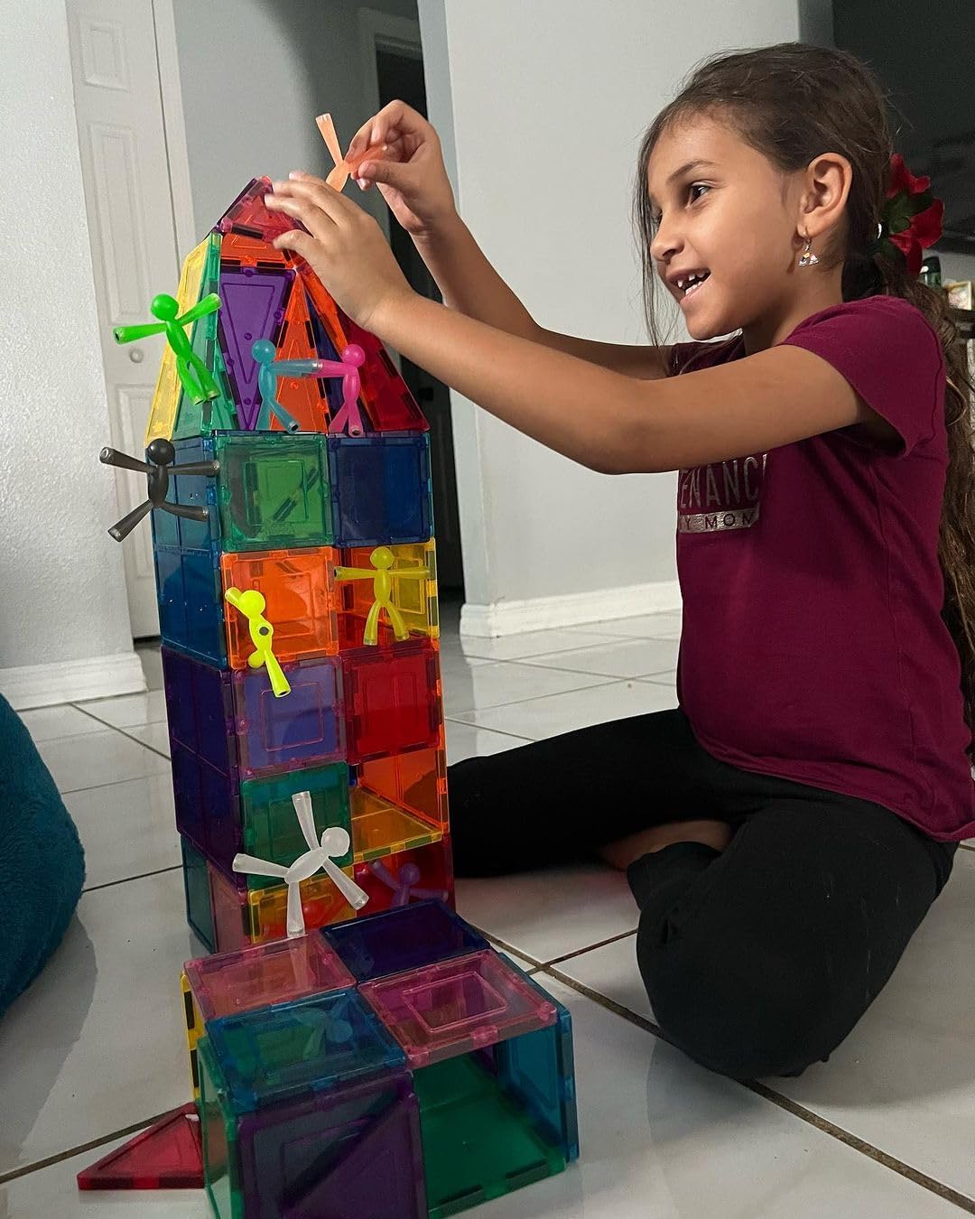 MAGMEN Enhanced Grip Magnetic Fidget Figures for Kids 3-8 & Toddlers | 40-Piece Mixed Colors Multipurpose Magnets Set for Travel, Road Trip, Office & Stocking Stuffer Gifts.