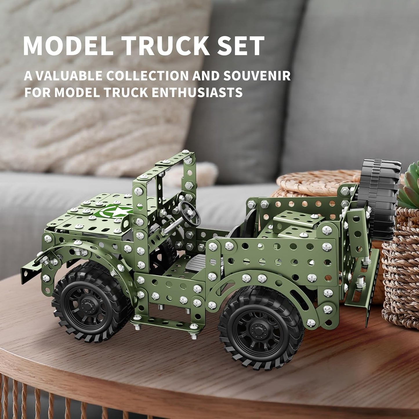 Lucky Doug STEM Building Projects Model Truck Set - Building Toys for Kids Ages 8-12, Assembly Science Army Toys for Boys 8 9 10 11 Years Old