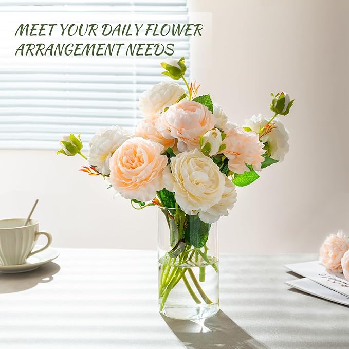 12pcs Glass Cylinder Vases for Centerpieces - 6 Inch Tall Flower Vase for Wedding Decorations, Clear Glass Flower Vases Floating Candle Holder for Table Centerpiece Wedding Home Décor