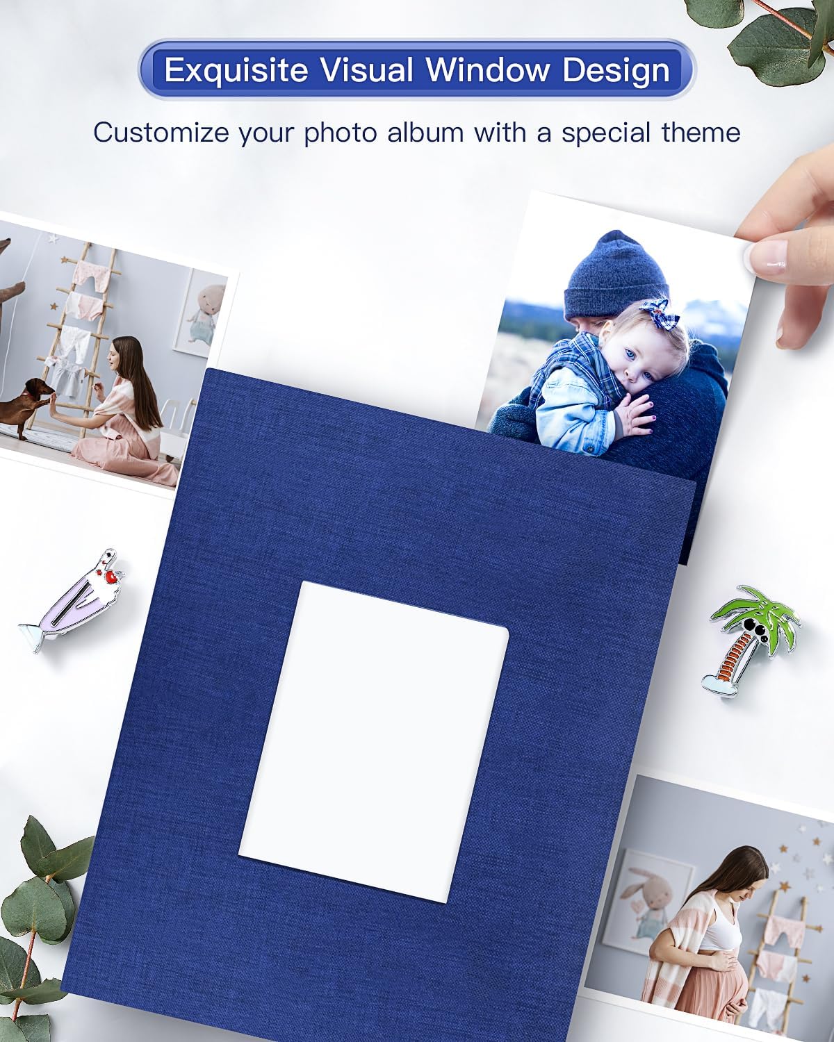 popotop Photo Album 4x6-200 Photos Photo Books with 200 Horizontal Pockets,Linen Cover Albums for Family Wedding Anniversary Baby Vacation Pictures