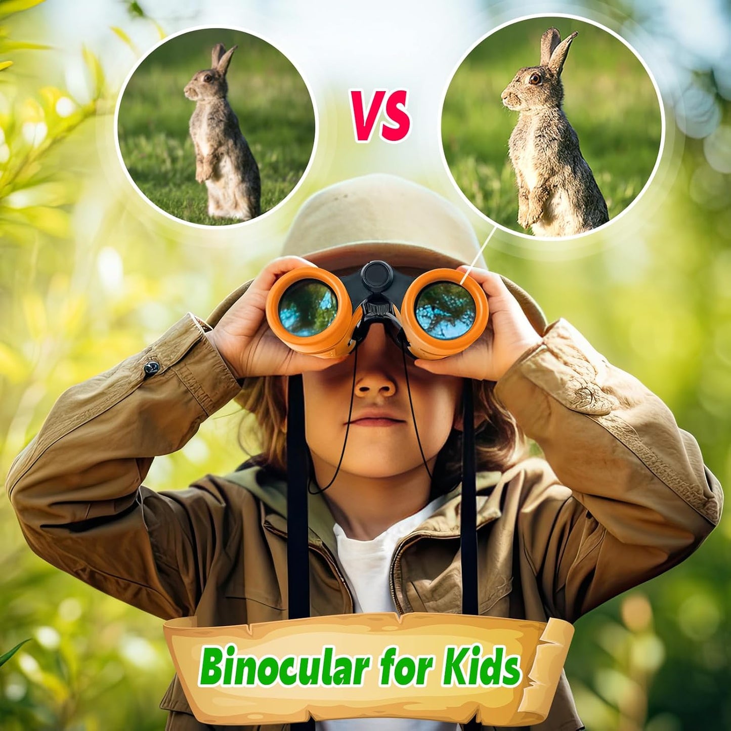 Binoculars for Kids Ages 3-12, Boys Girls Outdoor Gifts Toys - Perfect for Bird Watching, Camping, and Outdoor Exploration