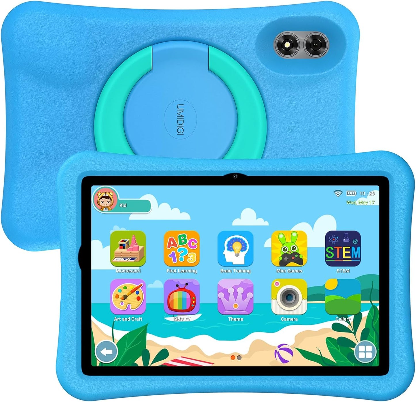 UMIDIGI Kids Tablet, G1 Tab Android Tablet PC, 10.1" Tablet for Kids, 8G+64G up to 1TB, WiFi 6, 8MP+8MP Dual Camera, Quad-Core, 6000mAh, BT5.0, TÜV Eye Bluelight, Parental Control,Blue