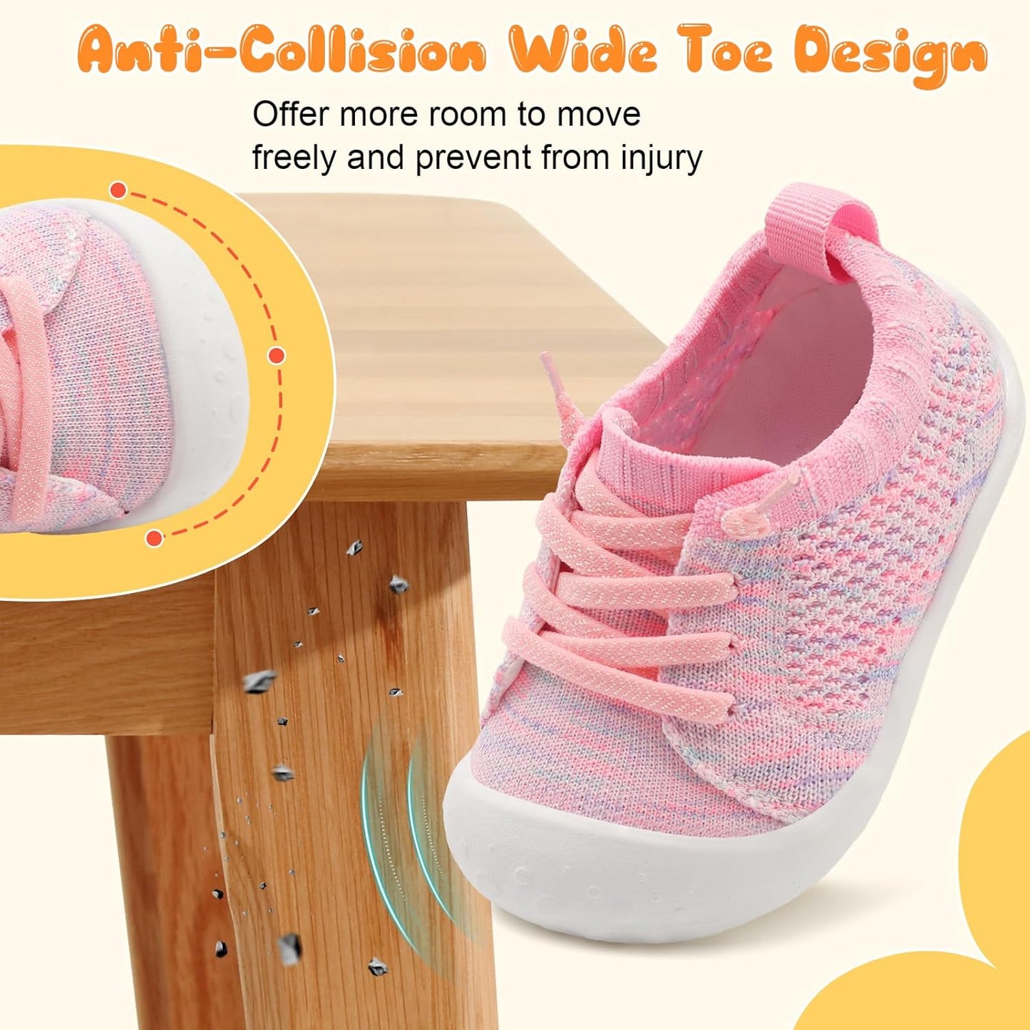 JIASUQI Baby Shoes for Toddler Boys Girls Sneakers Slip on Walking Shoes for Babies