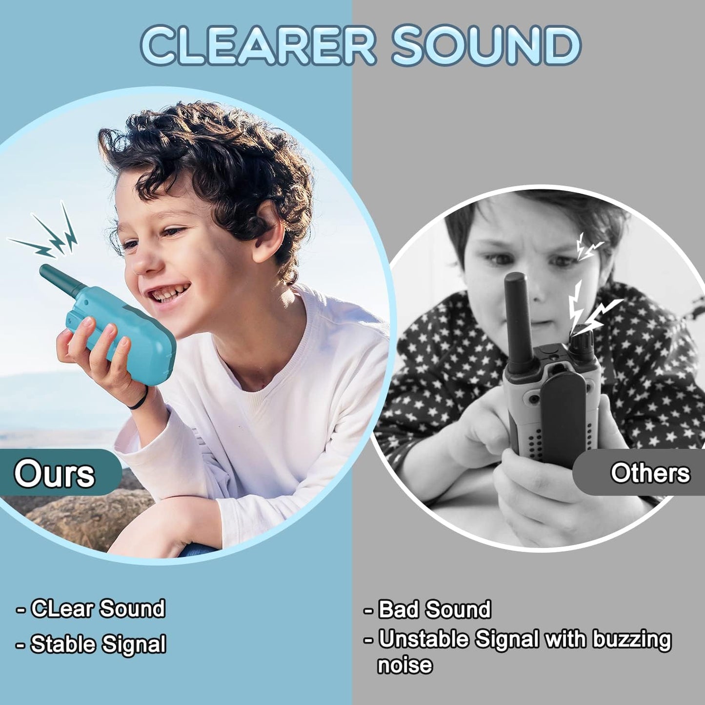 Selieve Walkie Talkies for Kids, Rechargeable Kids Toy for 3 4 5 6 7 8 Year Old Boys Girls, Walkie Talkies Long Range with 22 Channels for Outdoor Adventures, Camping, Hiking Navy Blue