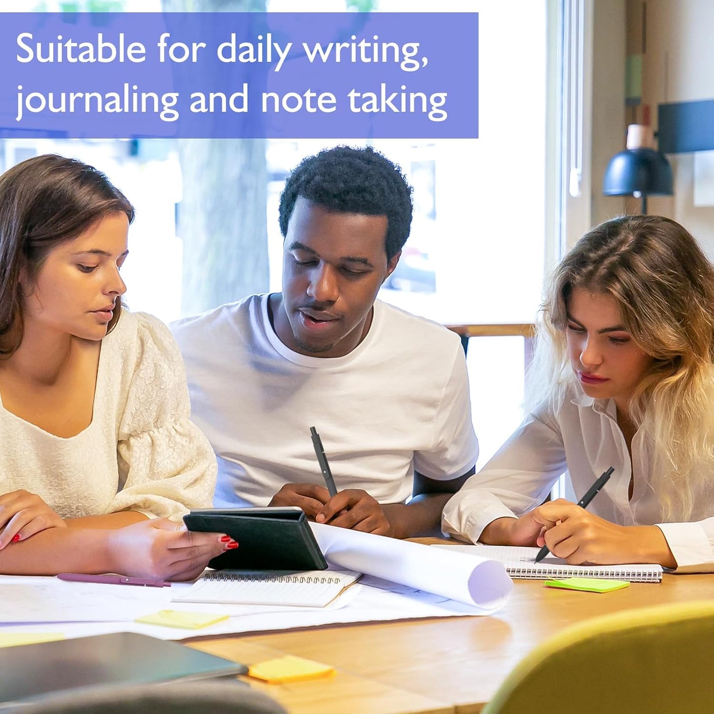 Vanhench 6PCS Elegant Black Gel Pens, Cool Construction Accessories for Dad Boyfriend, Birthday Gifts for Men/Him (6PCS Elegant Black)