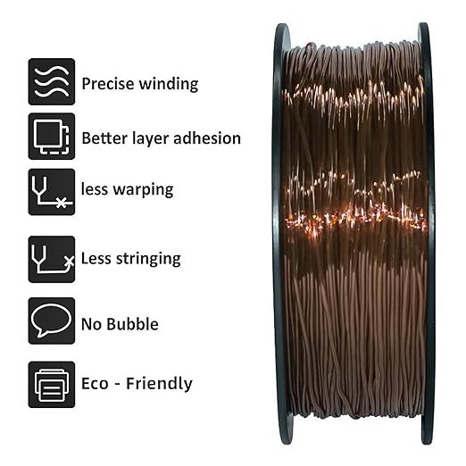 Geeetech TPU Filament 1.75mm, Shore 95A – Flexible 3D Printer Filament with High Elasticity, 1KG (2.2lbs) Spool, Dimensional Accuracy ±0.03mm, Fits Most FDM Printers (Clear Brown)