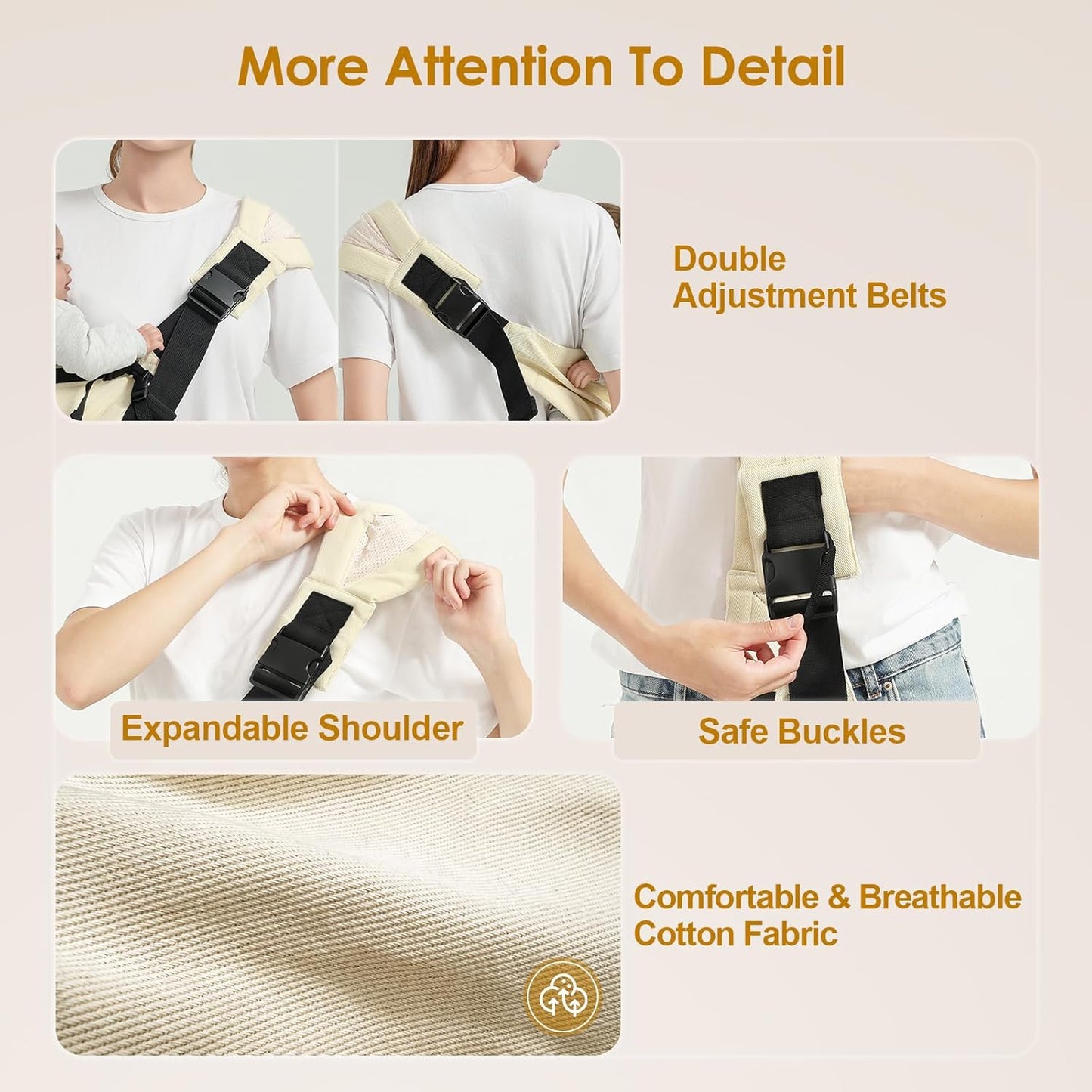 Toddler Sling Carrier, Easy to Wear Baby Carrier Sling 7-40 lbs, Adjustable Lightweight Baby Wrap Sling, Perfect Toddler Hip Carriers One Size Fits All, Pink