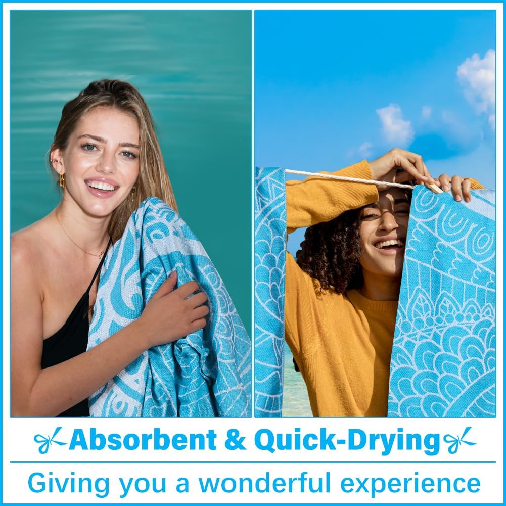 Oversized Turkish Beach Towel Blanket XXL Cotton Sandproof Towels Boho Woven Extra Large Big Sand Free Giant Throw Thick Blankets Huge Quilt XL Picnic Camping Necessities Cloud For Adult Gifts