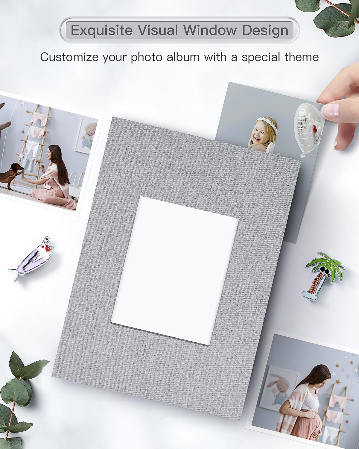 popotop Photo Album 4x6-100 Photos Photo Books with 100 Vertical Pockets,Linen Cover Albums for Family Wedding Anniversary Baby Vacation Pictures