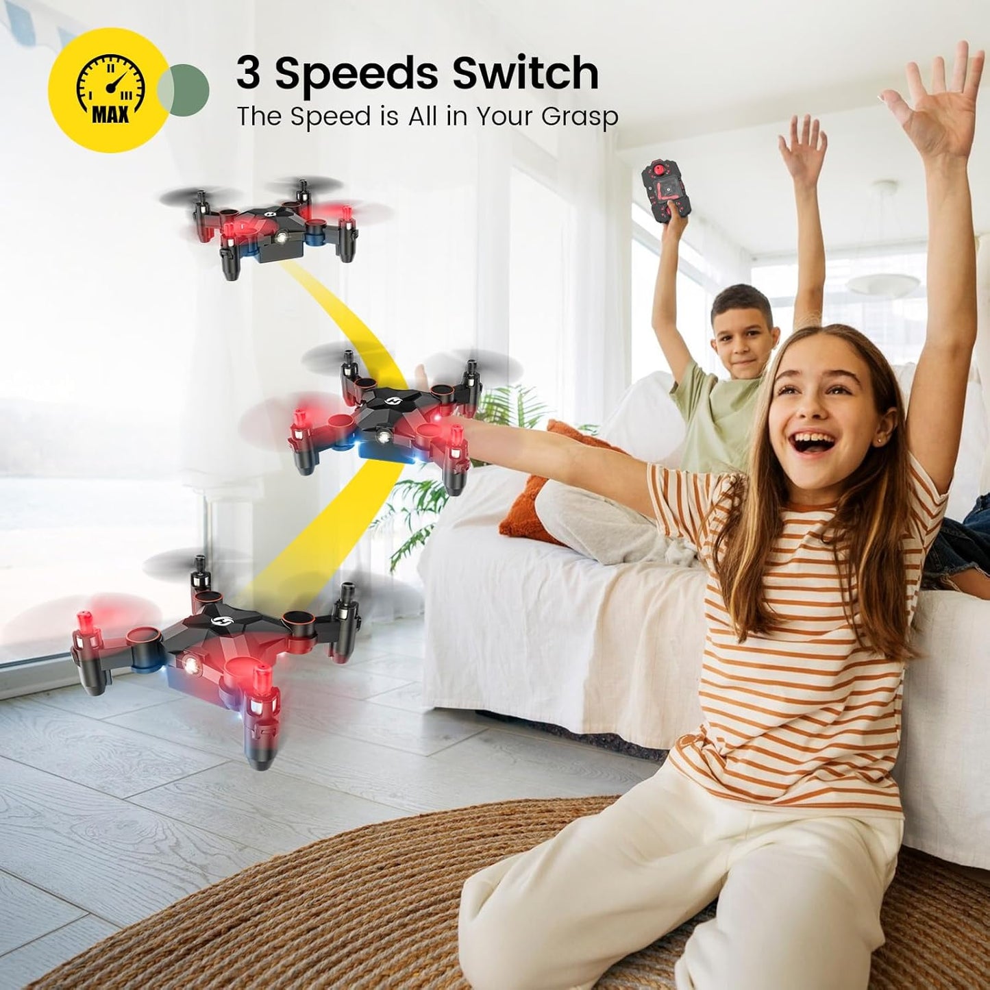 Holy Stone HS190 Foldable Mini Nano RC Drone for Kids Gift Portable Pocket Quadcopter with Altitude Hold 3D Flips and Headless Mode Easy to Fly for Beginners