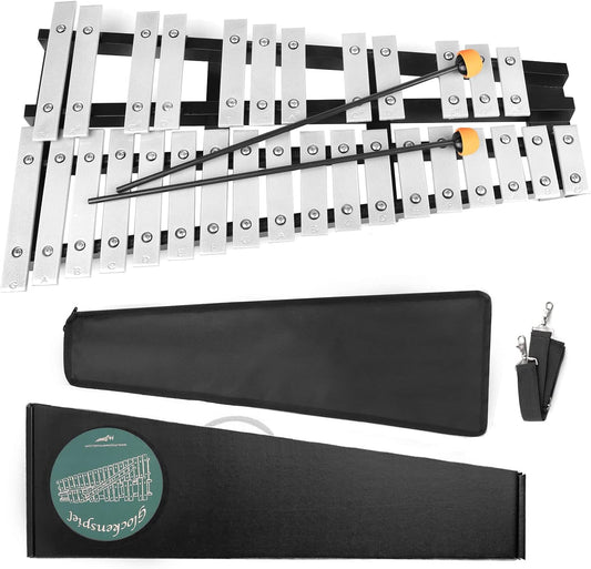 Mr.Power 30 NOTES Foldable Glockenspiel Xylophone Vibraphone Percussion Instrument Musical Instrument with Mallet, Mallet Mute Cover, Carrying Bag, Carrying Box