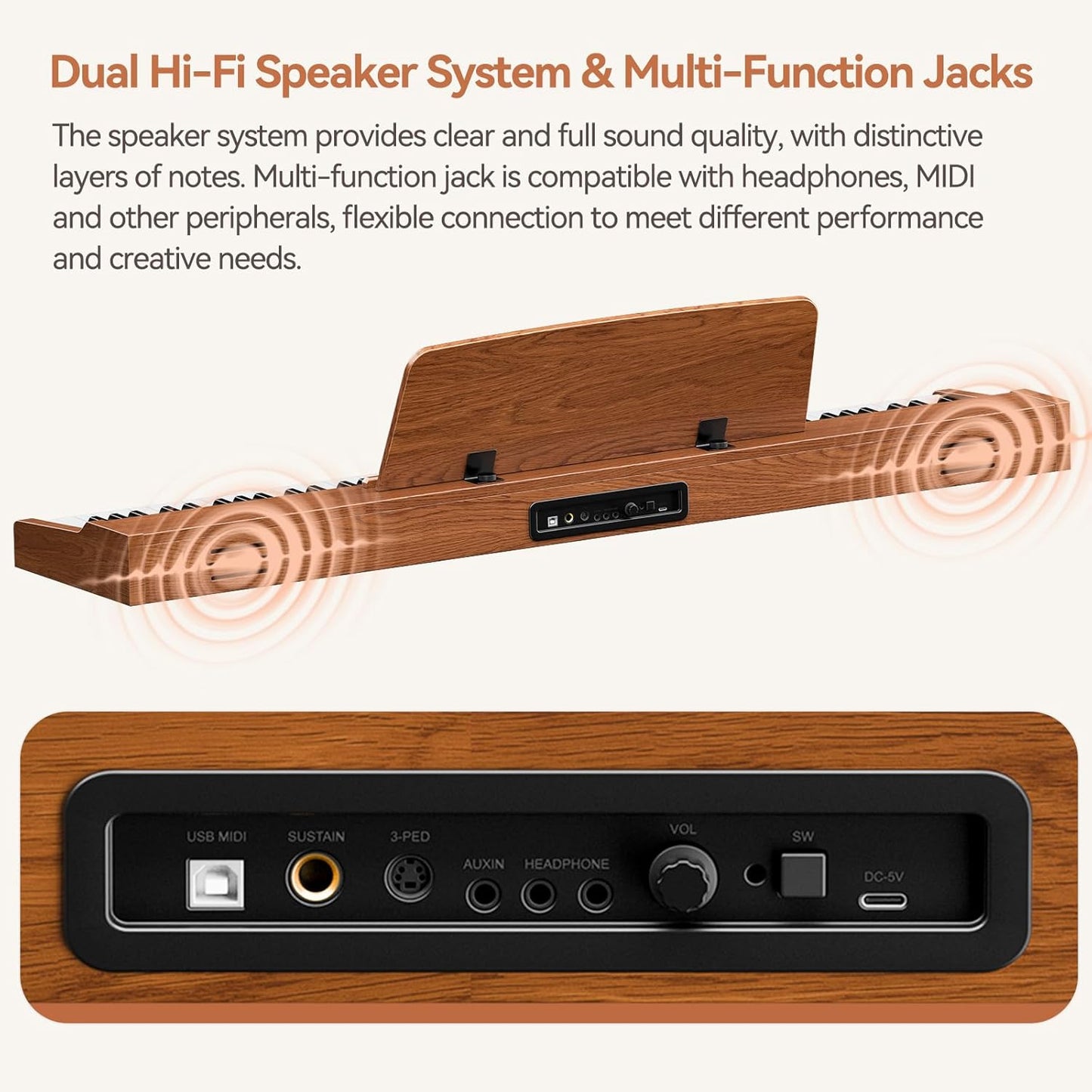 Rhymo 88 Key Weighted Keyboard Piano, Home Digital Piano Full Size Keyboard with Stand, Includes Professional Triple Pedal, Sheet Music Stand, Sensitive Touch Electric Piano Keyboard for Beginners