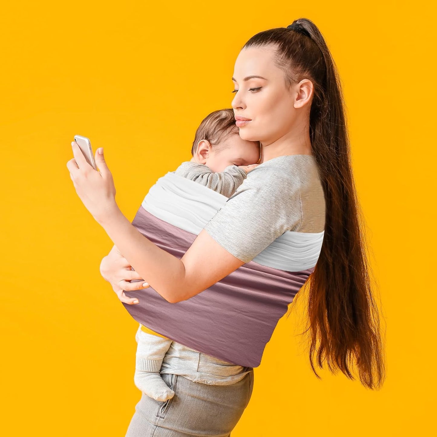 TKKOK Baby Wrap Carrier, Unisex Baby Carrier, Lightweight & Ultra Soft, Easy to Wear Baby Wrap, Perfect for Newborn Toddlers