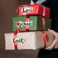 Personalized Christmas Stickers Custom Santa Claus Name Stickers Label for Gifts Box Package Envelope Seals Cards Christmas Gifts Tag for Family Kids A Sheet