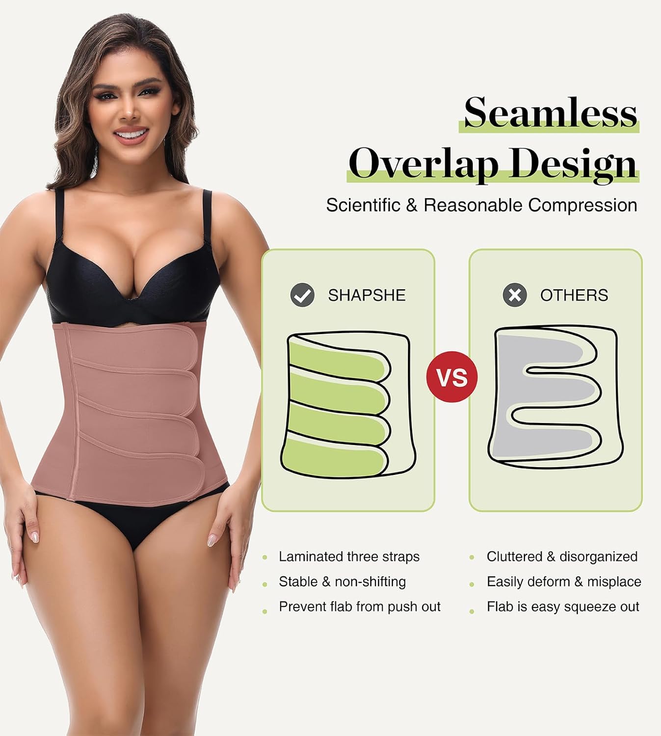 SHAPSHE Waist Trainer for Women Postpartum Recovery Wrap Waist Cincher Corset Shapewear Belly Band