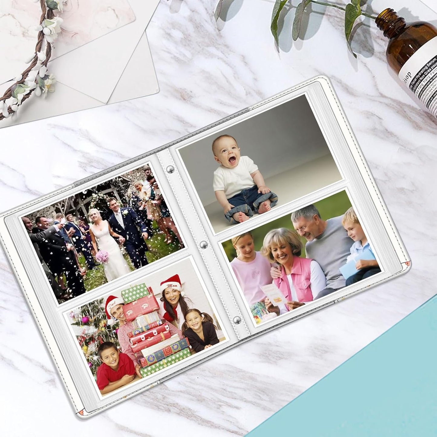 Fintie Photo Album for 4x6 Photos - 112 Pockets Vegan Leather Cover Memory Albums Book for Birthday Family Anniversary Vacation Pictures, Autumn Love