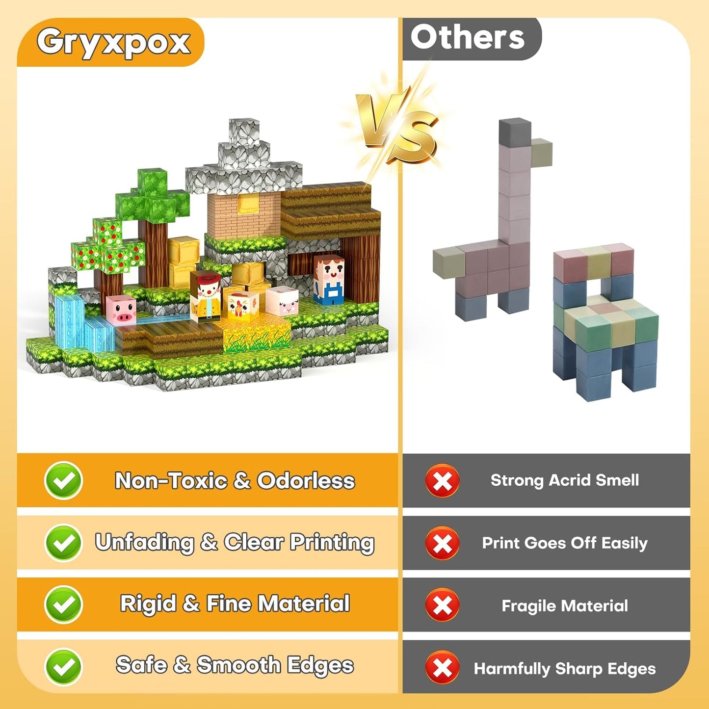 Magnetic Blocks, Magnetic Building Blocks 100pcs Gryxpox-STEM Toys for Kids Ages 3+, Magnet Tiles with Forest Animals Blocks Set, Educational Sensory Toys for Toddlers, Boys & Girls–Creative Game Gift