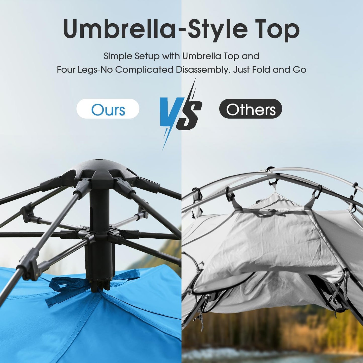 MOON LENCE Instant Pop Up Tent for 3-4 Person - Automatic Portable, Windproof for Camping, Hiking, Mountaineering