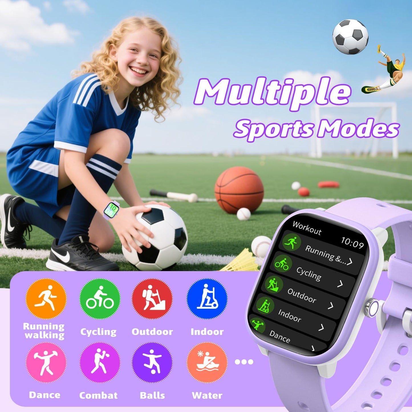 Smart Watch for Kids Girls Boys No APP/Phone Needed, 1.8" IP68 Waterproof Sport Kids Watch Pedometer, Heart Rate, Sleep Monitor, Step Counter, 12 Puzzle Games for Girls Boys Teens 6-16