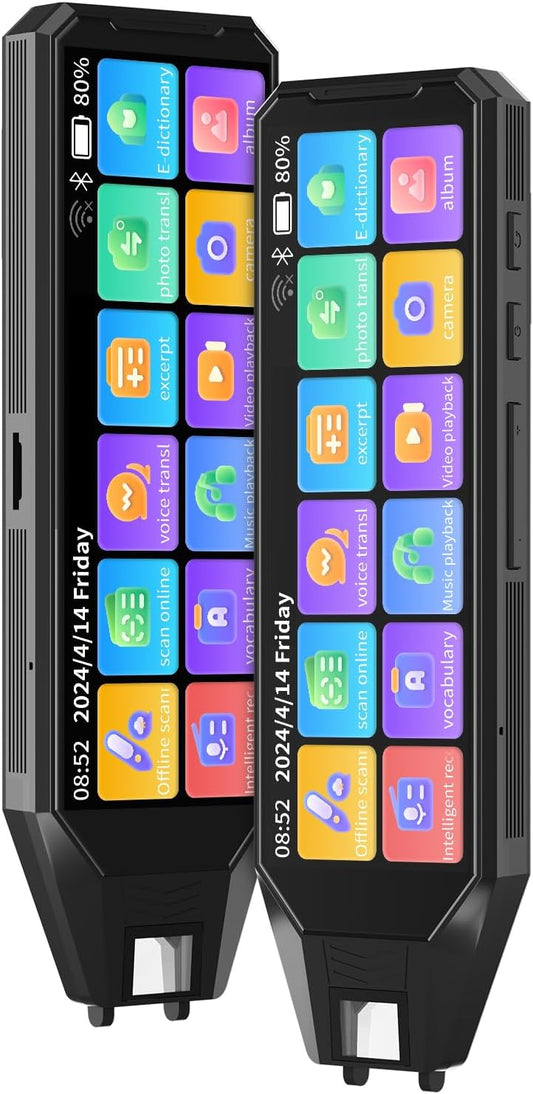 Reading Language Translation Pen Translator Scanner,142-Languges Real time Two-Way Traductor Device, 4.58 Inches Screen, HD Sound, Long Battery Life, for Students Adults (Black)