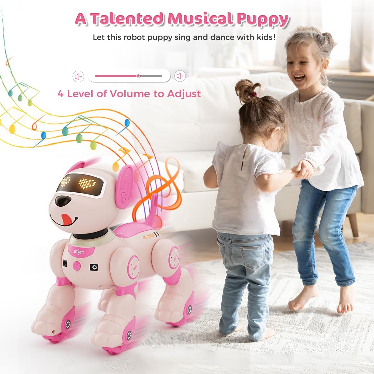 VATOS Robot Dog Toy for Kids, Voice & 2.4GHz Remote Control Robot Pet with Interactive Touch Sensors, Over 20+ Responses, Program Mode, Robotic Puppy Toy for Kids Boys & Girls