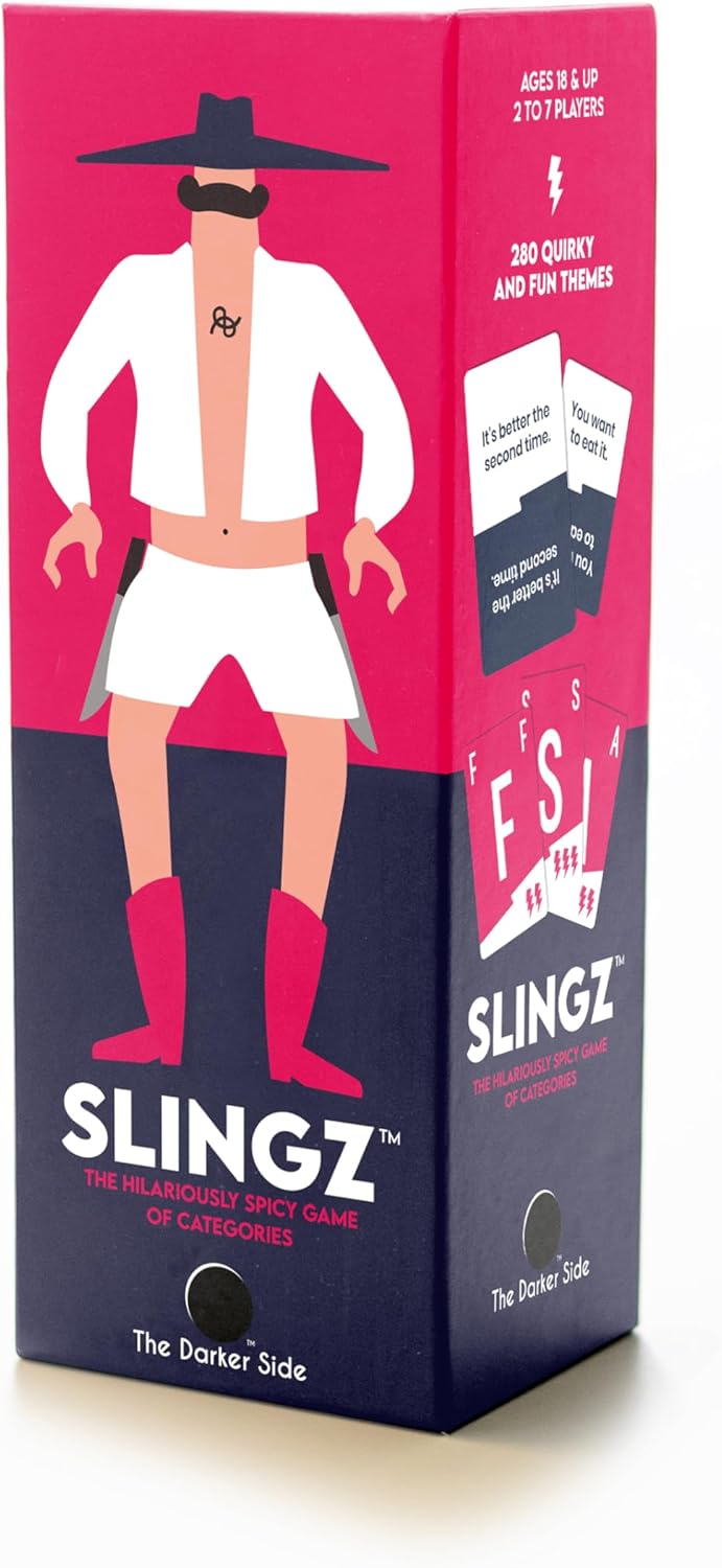 Slingz - The Quick and Hilariously Spicy Categories Card Game | 2-7 Players | for Adults, College Students, Game Nights, Parties and More | by The Darker Side Games