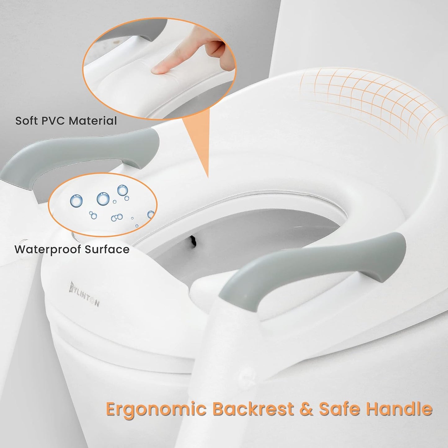 JASSONE® Potty Training Seat, Toddler Step Stool, 2 in 1 Toilet for Kids, Baby Seat with Splash Guard and Anti-Slip Pad for Boys Girls, Blue