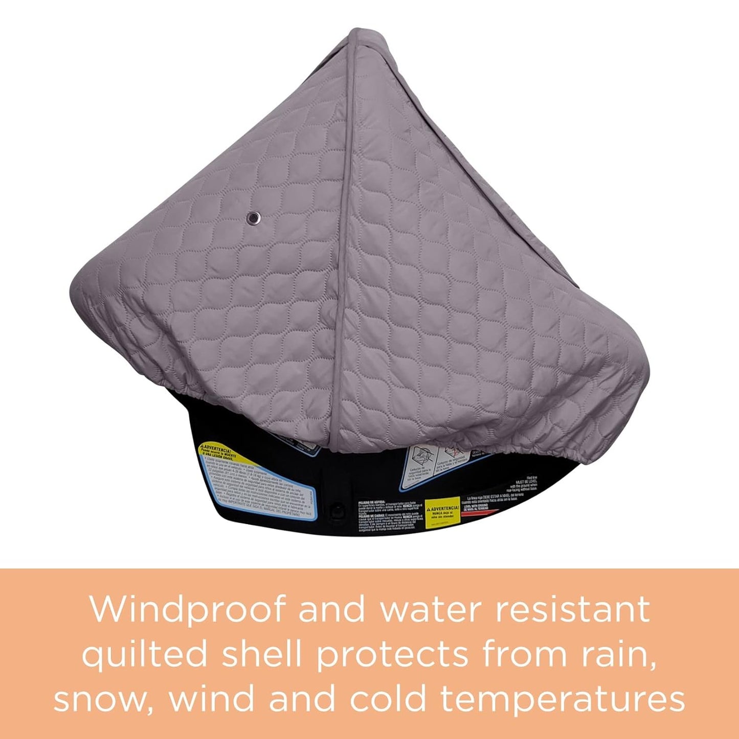 liuliuby Baby Car Seat Weather Shield | Warm Quilted Winter Cover with Clear Window for Infant Carseat | Keeps Babies & Newborn Protected in Cold | Car Seat Cover for Boys & Girls (Gray)