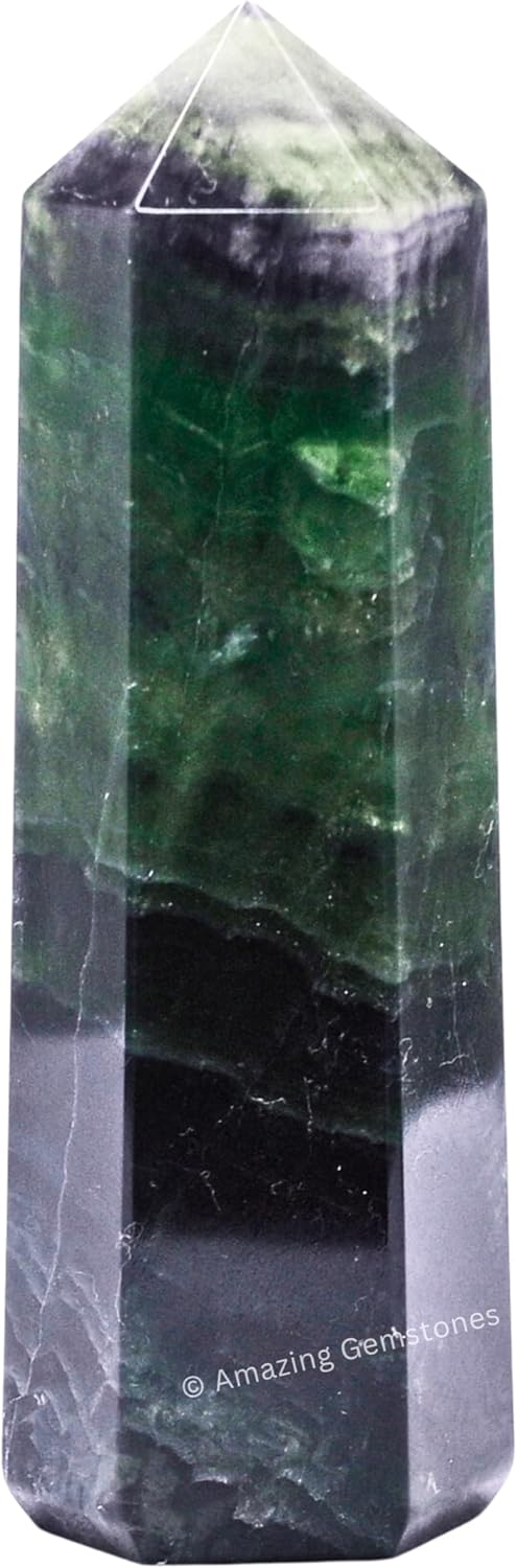 Amazing Gemstone Large Fluorite Crystal Towers ~ Natural Healing Crystal Point Obelisk for Reiki Healing and Crystal Grid (5.5" to 6" INCH)