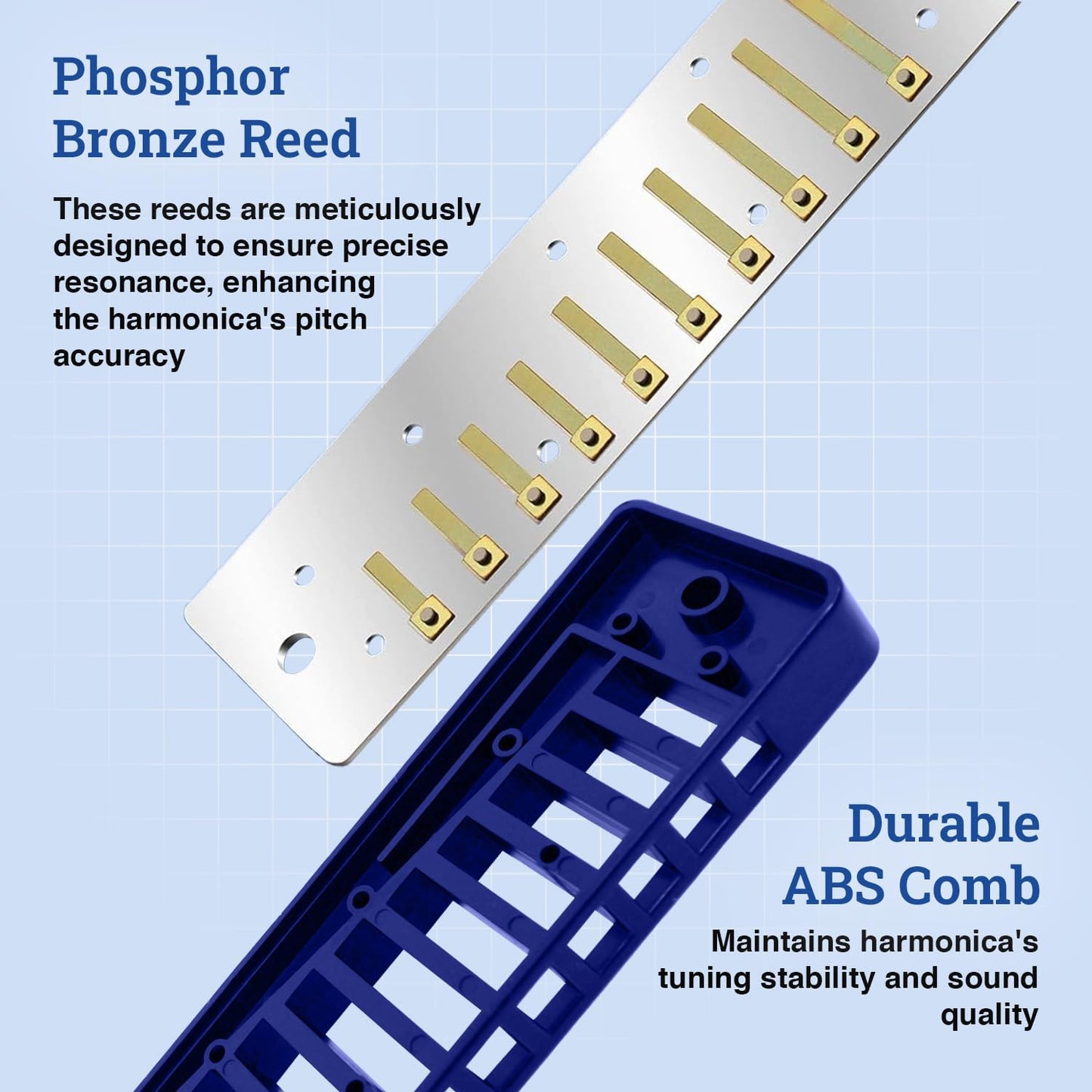 Harmo Polar Diatonic Harmonica Key of G, Paddy Richter Tuning - Specialized for Irish, Bluegrass, Celtic, and Folk Music, Mouth Organ With Case, Harmonica for Kids, Adults, Beginners & Professionals