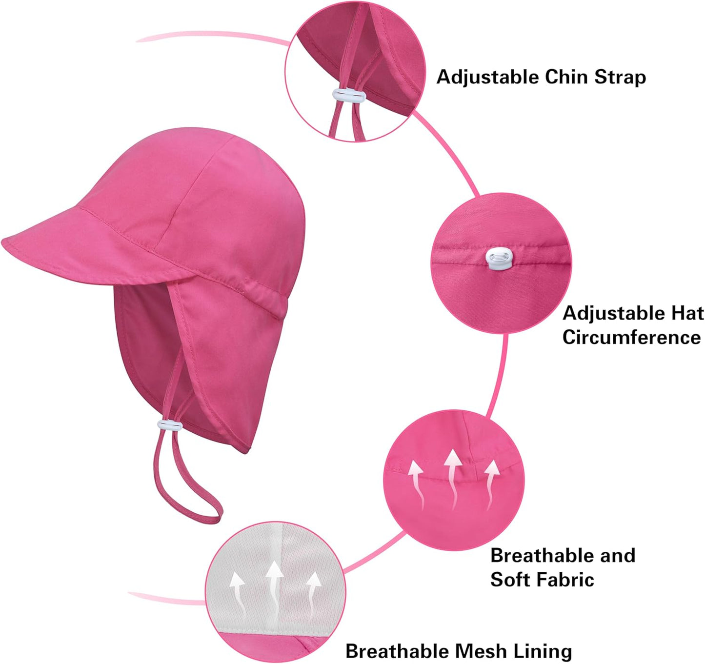 2 Pack Baby Sun Hats UPF 50+ Toddler Beach Hat for Girls Boys 0-4 Years