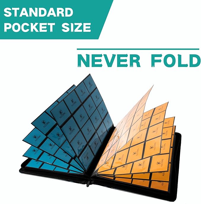 1000+ Pockets Trading Card Binder, 16-Pocket Card Ablum Compatible with MTG,Sports Cards & Other Standard Size Trading Cards (Teal)