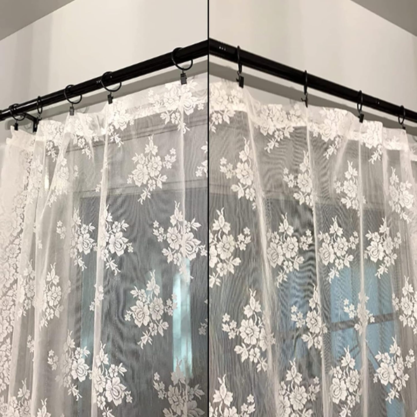 100 Pack Black Curtain Rings with Clips, Curtain Hooks Hangers Clip Rings for Hanging Drapes Bows Hat, Drapery Rings 1.26 in I D, Fits up to 1 in Diameter Curtain Rod.