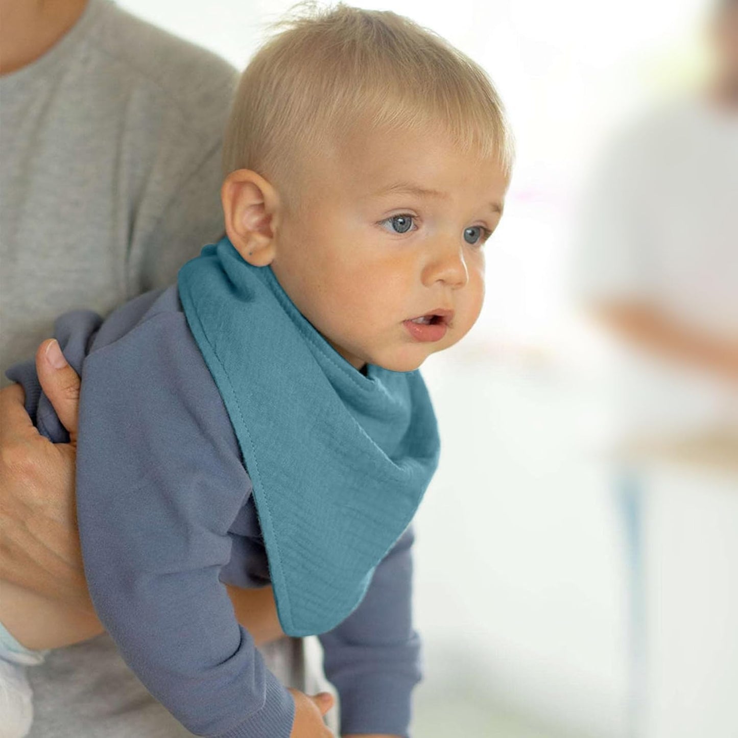 JELLYMONI 10 Pack Muslin Drool Bibs for Babies - Soft Adjustable Bandana Bib with Snaps, Absorbent Unisex Teething Bib for Newborn Girls & Boys