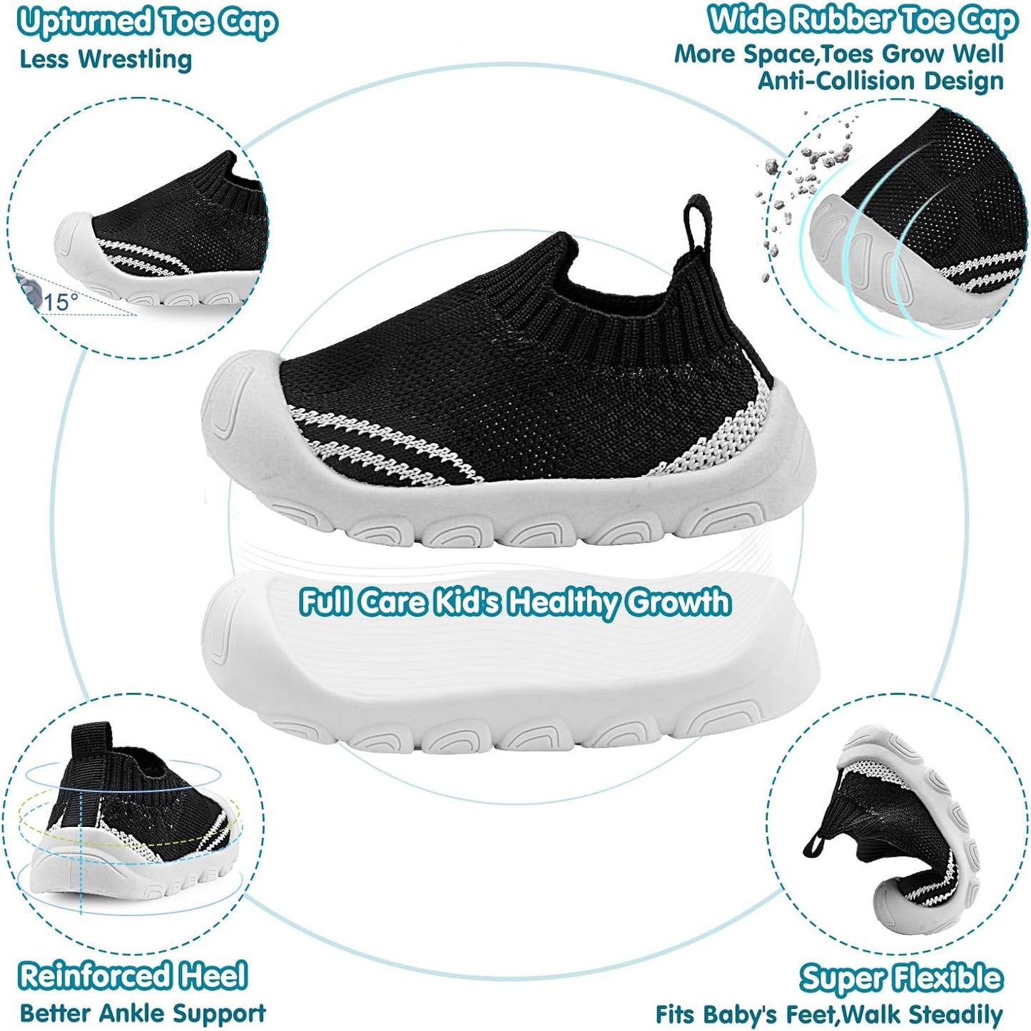 Charrost Toddler Baby Girl Boy First Walking Shoes Checkered Sneakers Sizes 3/4/5/6/7/8T. Soft, Cute,Flexible for First Walkers. Non-Slip, Slip On, Wide Toe Box Indoors Outdoors