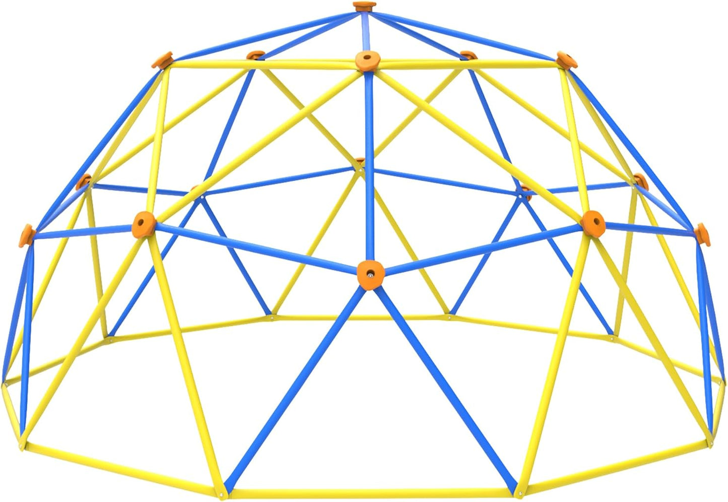 Gardenature 10FT Climbing Dome, Outdoor Jungle Gym for Kids, Geometric Dome Climber Supporting 880 Lbs Anti-Rust Metal Outdoor Play Structure ASTM Approved Blue & Yellow