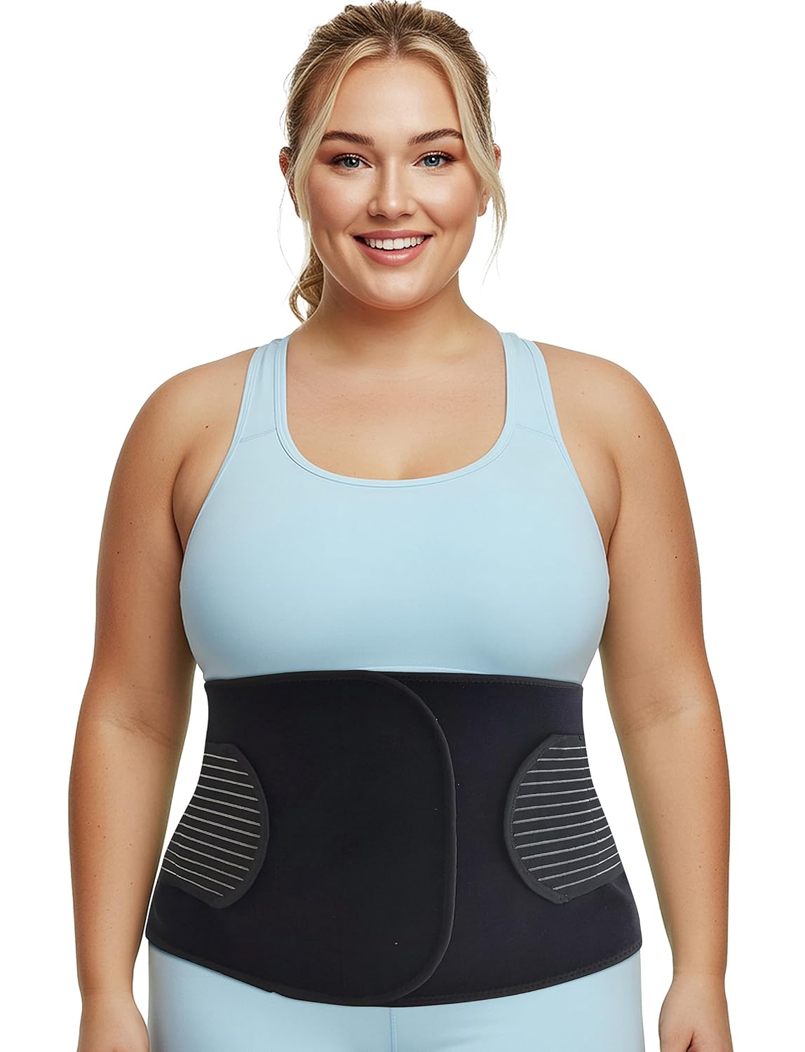 Hernia Belt for Men or Women - Plus Size Abdominal Binder Post Surgery Tummy Tuck Support Belts for Umbilical Hernias, Inguinal, Navel Belly Hernias, Hysterectomy, Postpartum Stomach Pad (Large/XL)