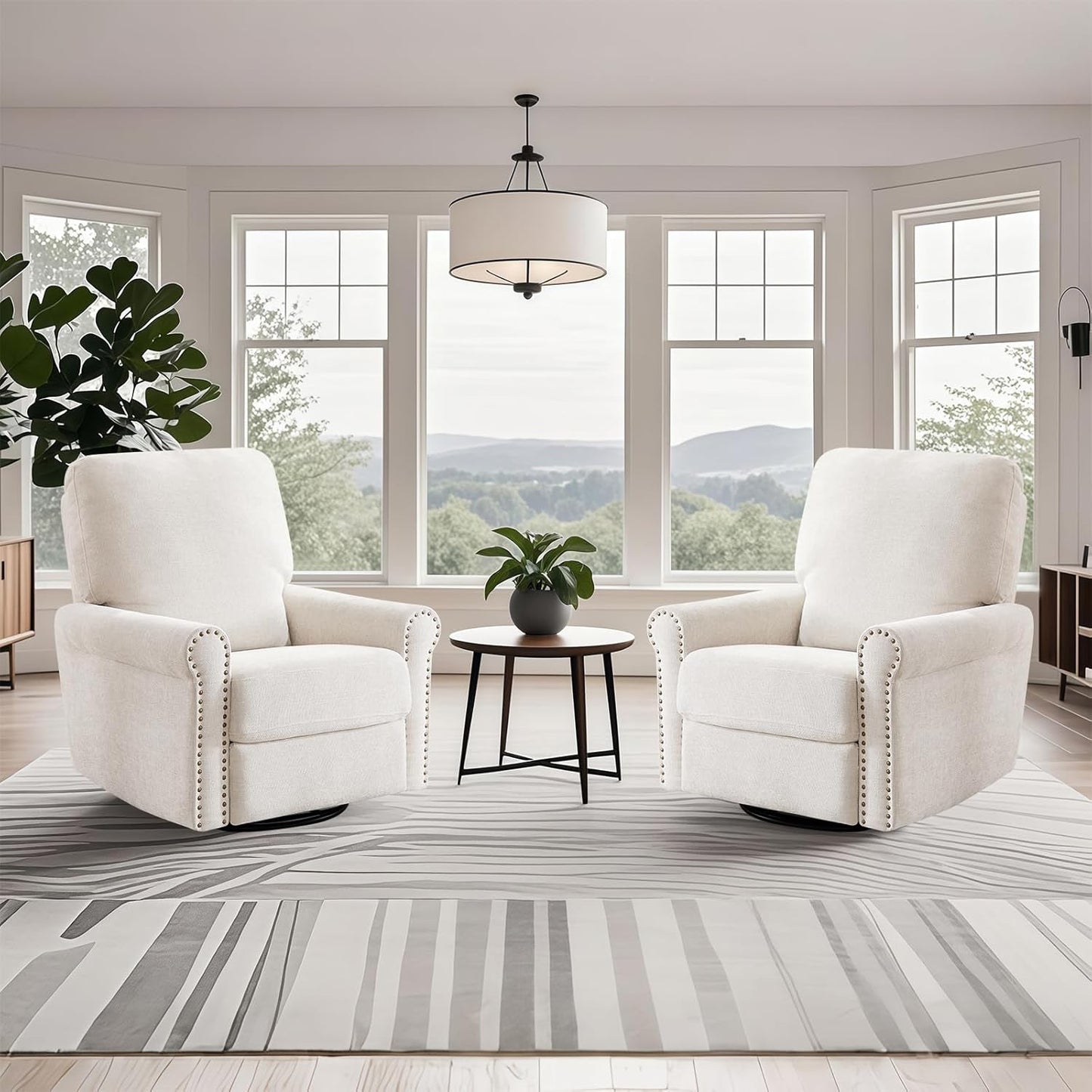 Recliner Chair, 360 Swivel Rocker Chair for Adults Nursery Rocking Chairs Glider Chairs for Living Room, Bedroom, Apartment