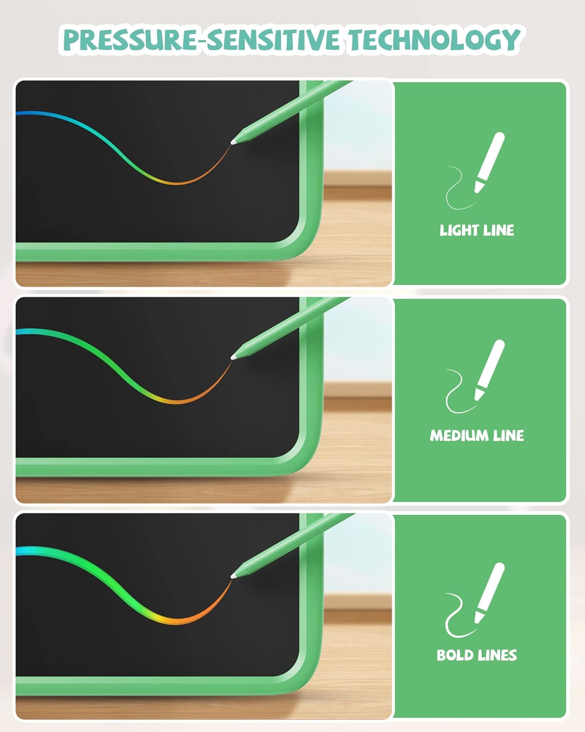 LCD Writing Tablet Dinosaur Toy for Kids,10 inch Doodle Board Drawing Pad Tablet with Lock Function, Erasable, Portable, Educational Learning Toy Gifts for 3 4 5 6 Years Old Boys Girls (Green)