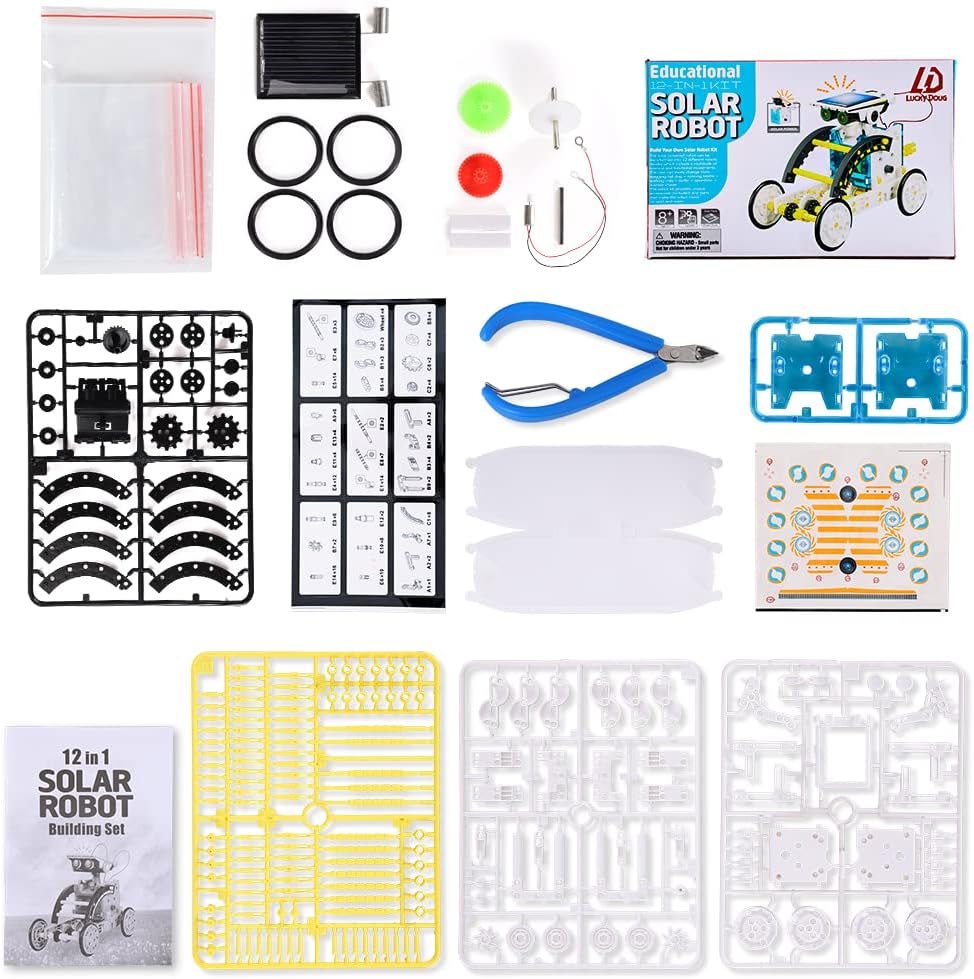 Lucky Doug Toys for Ages 8-13,12-in-1 STEM Solar Robot Kit Toys Gifts for Kids 8 9 10 11 12 13 Years Old, Educational Building Science Experiment Set Gifts for Kids Boys Girls