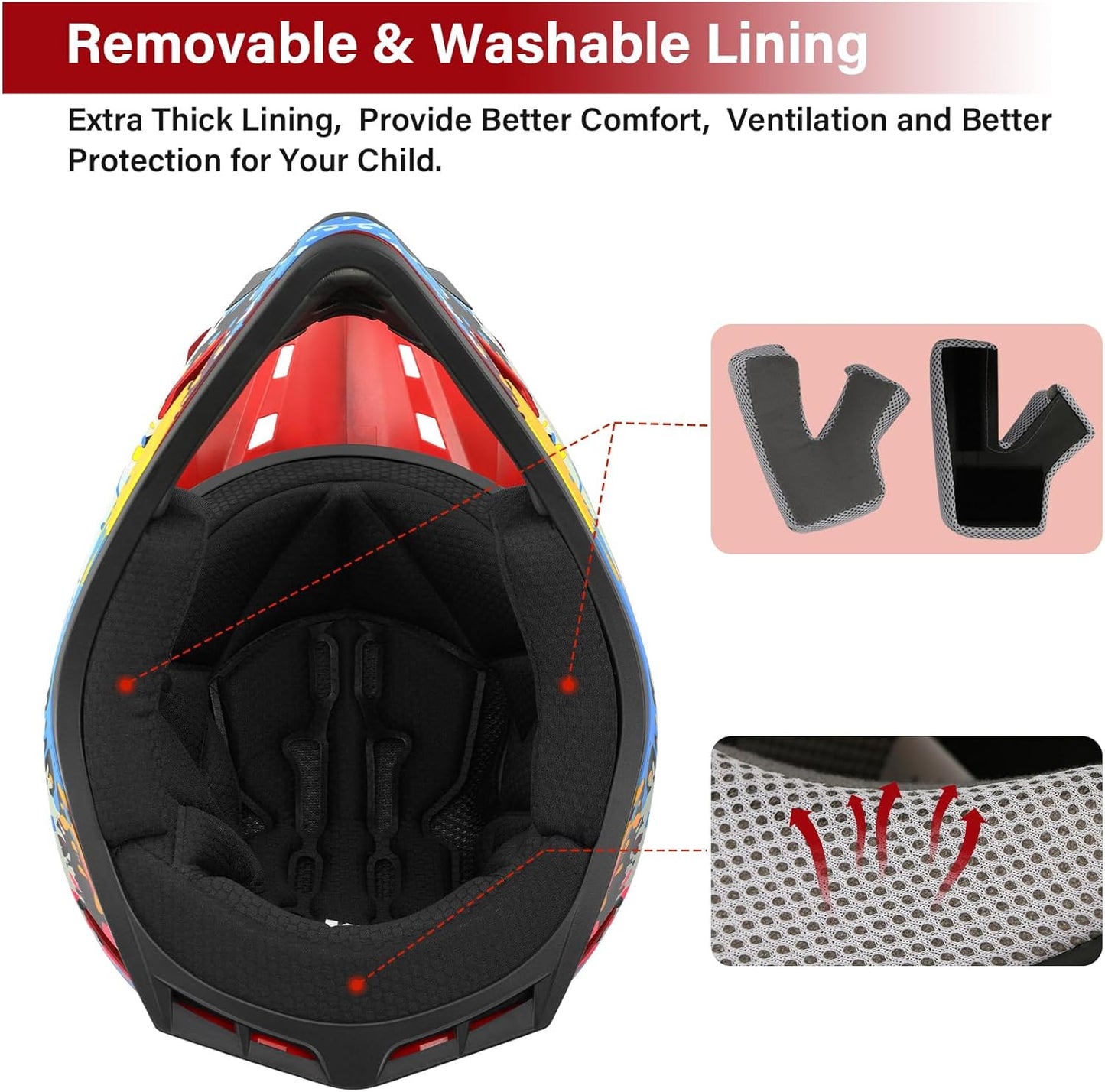 TCMT Dot Youth & Kids Motorcycle Off-Road Helmet Full Face Motocross Street Dirt Bike Mountain Bike BMX MX ATV Helmet+Goggles+Gloves New