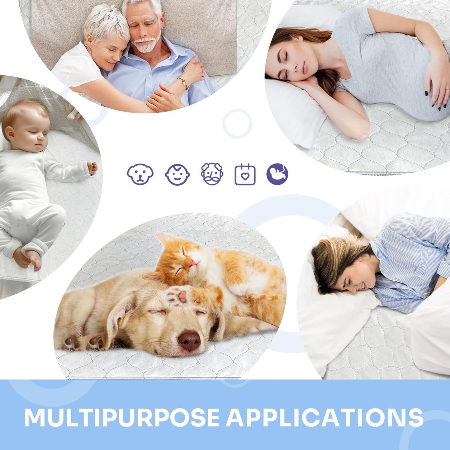 Heavy Absorbency Bed Pads, Washable and Reusable Incontinence Underpads, 34"X76" (1 Pack), Waterproof Sheet and Mattress Protectors