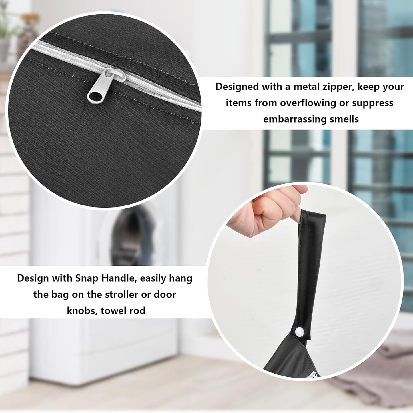 2 Pcs Large Travel Laundry Bag Waterproof Wet Dry Bag Washable Dirty Clothes Bag for Gym Clothes Laundry Wet Clothes Swimming Yoga