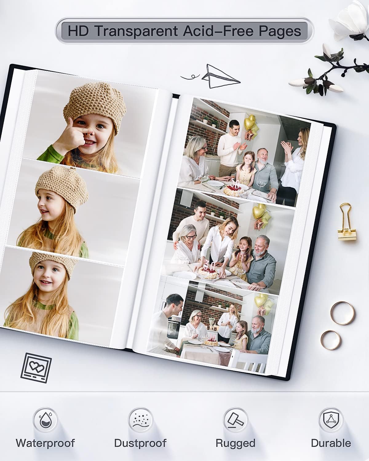 popotop Photo Album 4x6-420 Photos Photo Books with 420 Horizontall Pockets,Linen Cover Albums for Family Wedding Anniversary Baby Vacation Pictures